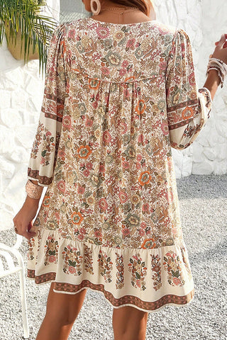 Bohemia Print  V Neck Casual Dress