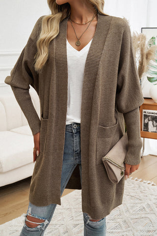 Solid Color Long Sleeve Open Front Cardigan