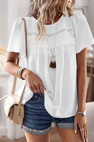 Solid Color Round Neck Casual Style Tops