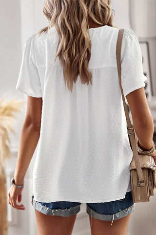 Solid Color Round Neck Casual Style Tops